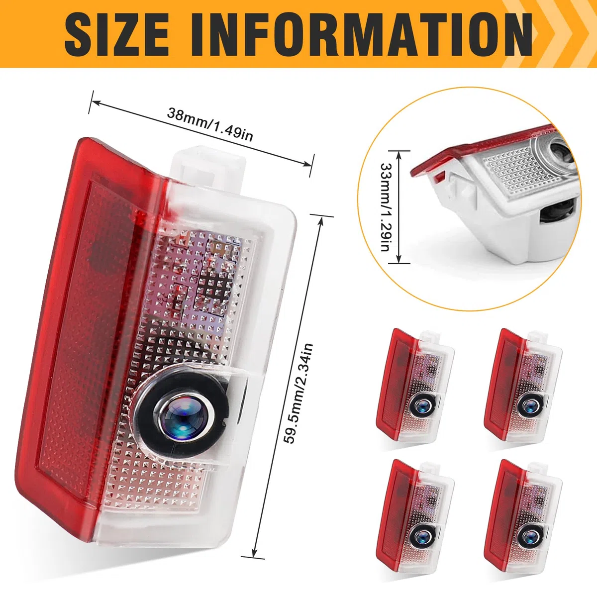 Luz de Bienvenida del Coche Logotipo del Coche 4Pcs Car Door Light Compatibles con Mercedes Benz A B C E M G AMG W166 W176 W205 W212 Luz de Puerta de Coche con Logotipo