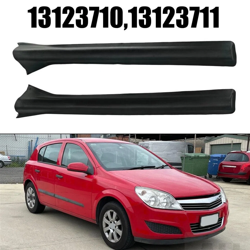 Tira de sellado de pilar B para puerta de coche izquierda y derecha, panel exterior ABS negro, compatible con Vauxhall Astra H 2004-2010 y Astra H 2004-2010 OEM 13123710 13123711 piezas de repuesto