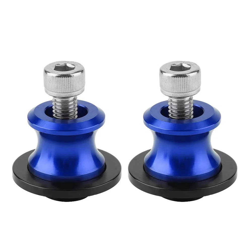 Carrete del brazo oscilante-Duokon 2pcs Universal 6mm Frame Sliders Motocicleta Soporte trasero Brazo oscilante Spool Sliders Soporte de aleación de aluminio(azul)