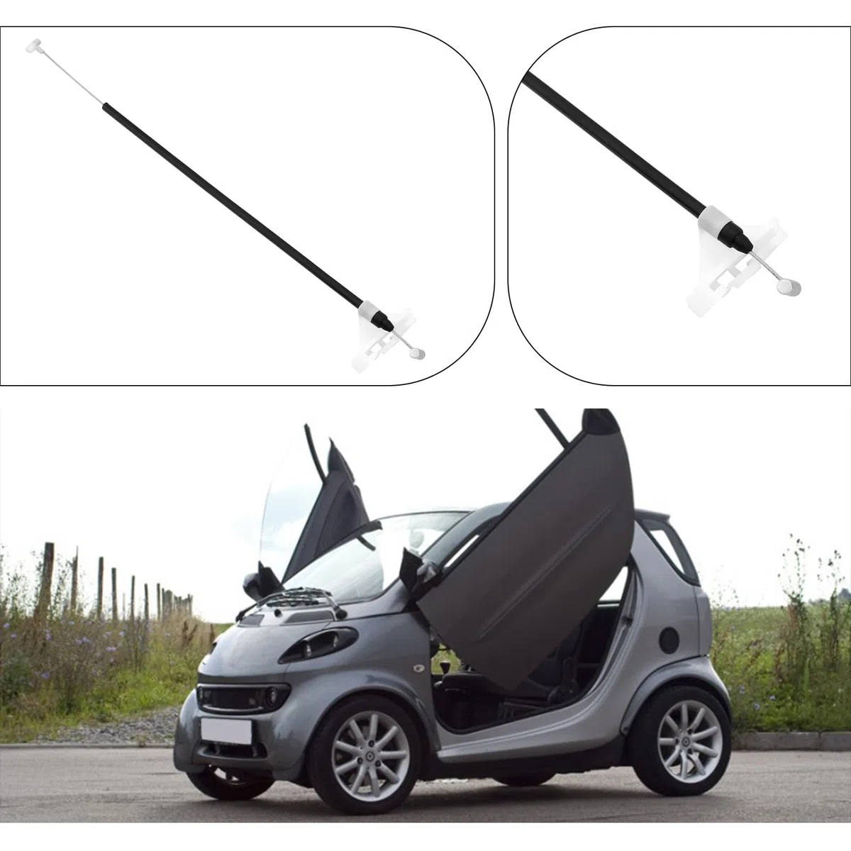 EMSea 2 piezas de repuesto para manija de puerta exterior de coche, 0001973V005, compatible con Smart 450 Fortwo Coupe 450 1998-2007