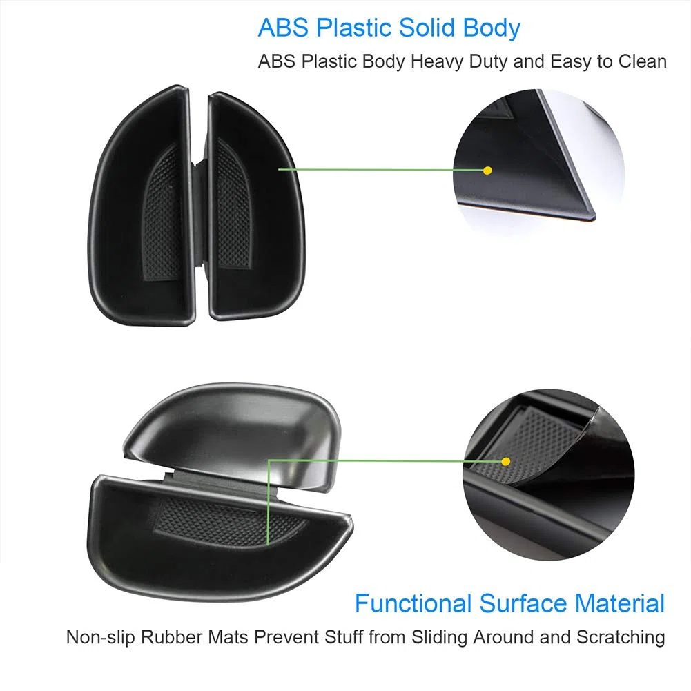 CDEFG compatible con VW Sharan 7N 2010+, Seat Alhambra 2016-2022, caja de almacenamiento, bandeja organizadora lateral, contenedor de teléfono, accesorio para manija