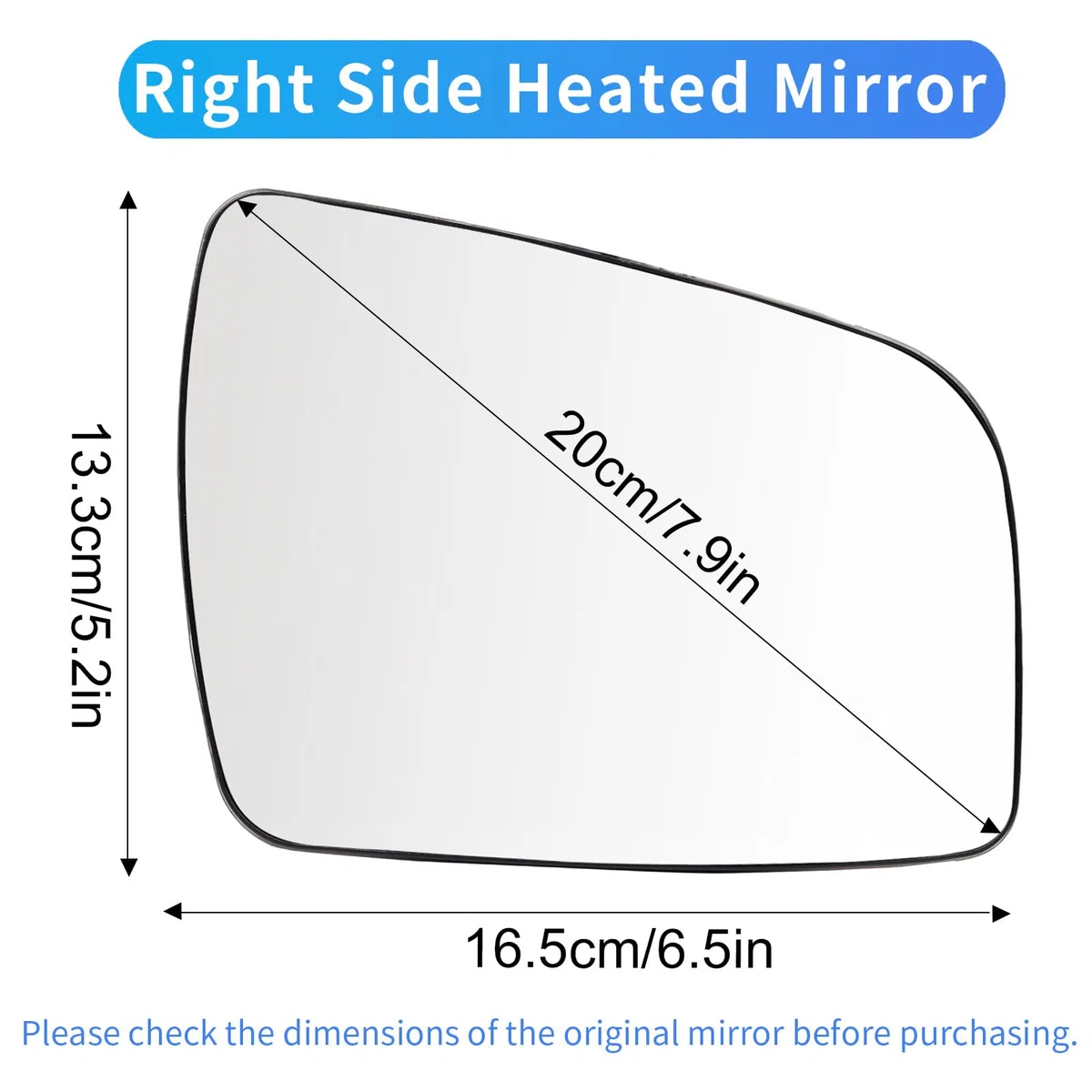 Mingke Cristal Espejo Retrovisor Derecho para Opel Zafira B 2009-2014 Retrovisor Exterior Calefactable Ajustable