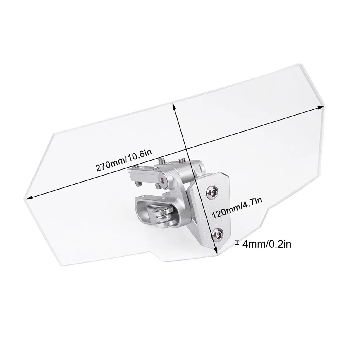 Parabrisas de Motocicleta, Deflector Cupula Moto Deflector de Viento Ajustable Clips para Motos de Alerón de Viento Universal Transparente para la Mayoría de Las Bicicletas