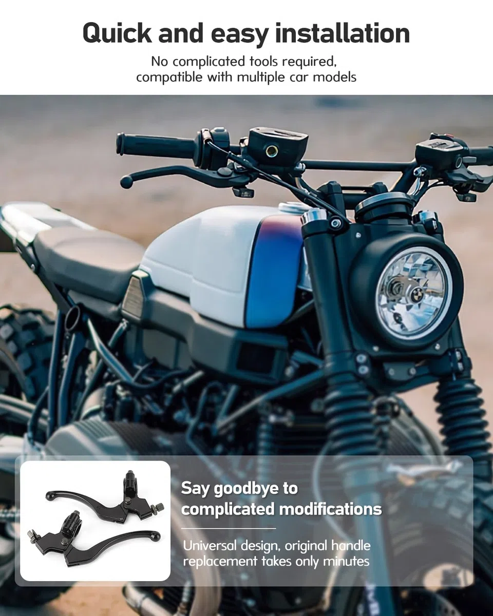 Maneta de Embrague y Freno 22mm, Palanca Universal de Aleación de Acero para Motocross ATV y Moto Todo Terreno, Control Preciso y Reducción de Fatiga