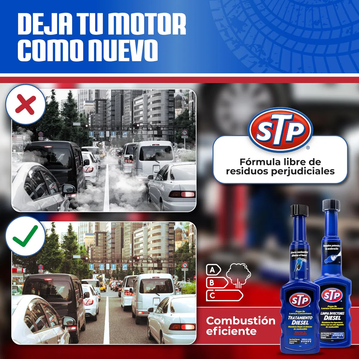 STP Limpia Inyectores Diesel + 3 Tratamientos - PACK DE 3+1 PRE ITV DIESEL 1 HORA - Reduce emisiones, ahorra combustible y mejora el rendimiento, 4X200 ml, El embalaje puede variar