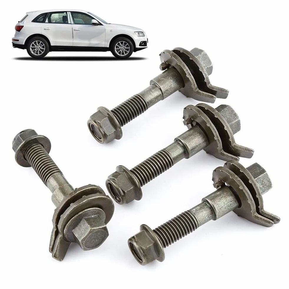 Perno de Leva, 4pcs 14 mm Vehículos Acero Alineación de Cuatro Ruedas Kit de Camber Ajustable Perno de Leva