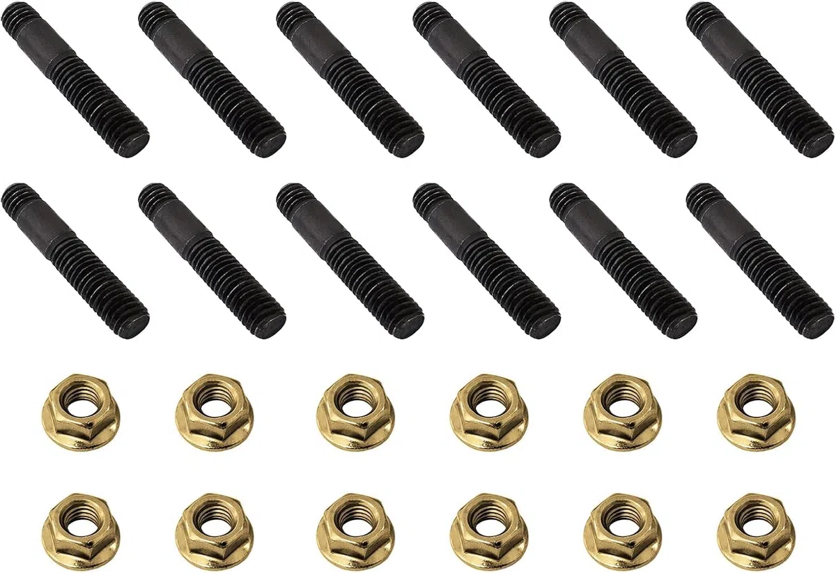 16 juegos de kit de pernos prisioneros de colector de escape M8x45mm de repuesto compatible con Nissan