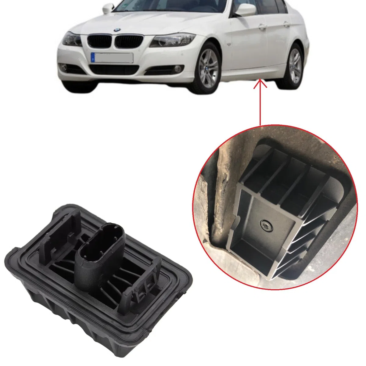 Twowinds - Taco de Goma Elevador 51717123311 Compatible con BMW E81, E90, E91-51717237195 - Alojamiento Gato - Protección de Bajos