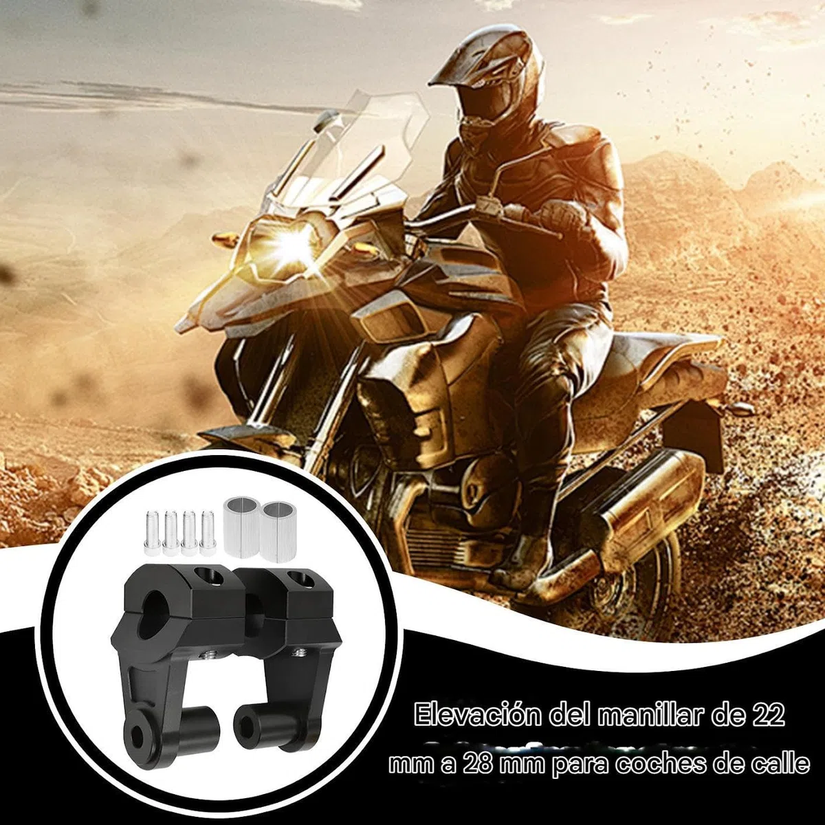 Elevador De Manillar Para Motocross | Elevadores de Montaje con Abrazadera para Manillar,Componentes Y Accesorios Antivibración Para Conducción Invernal Moto Todo Terreno Y Crucero