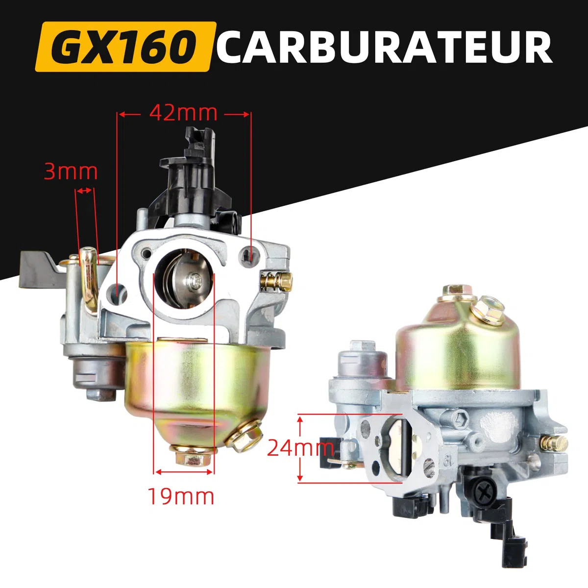 CarBole Carburador GX160 con Filtro de Aire Para Motores Honda GX140 GX168 GX200 GX160 5.5 HP GX200 6.5 HP Reemplazar 16100-ZH8-W61