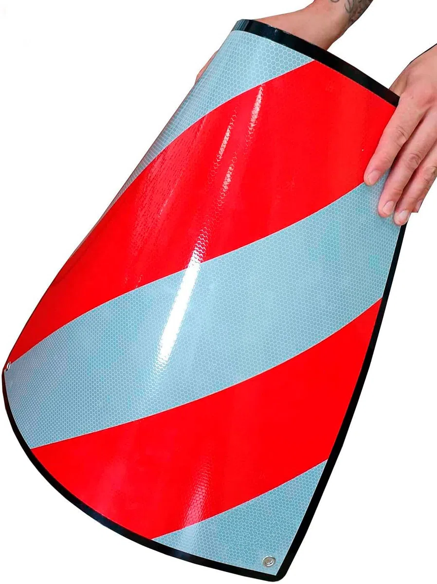 Placa V20 ABS Flexible. Especial Portabicicletas y Carga Saliente. 50 X 50 cm HOMOLOGADA. con Protección Anti Arañazos.