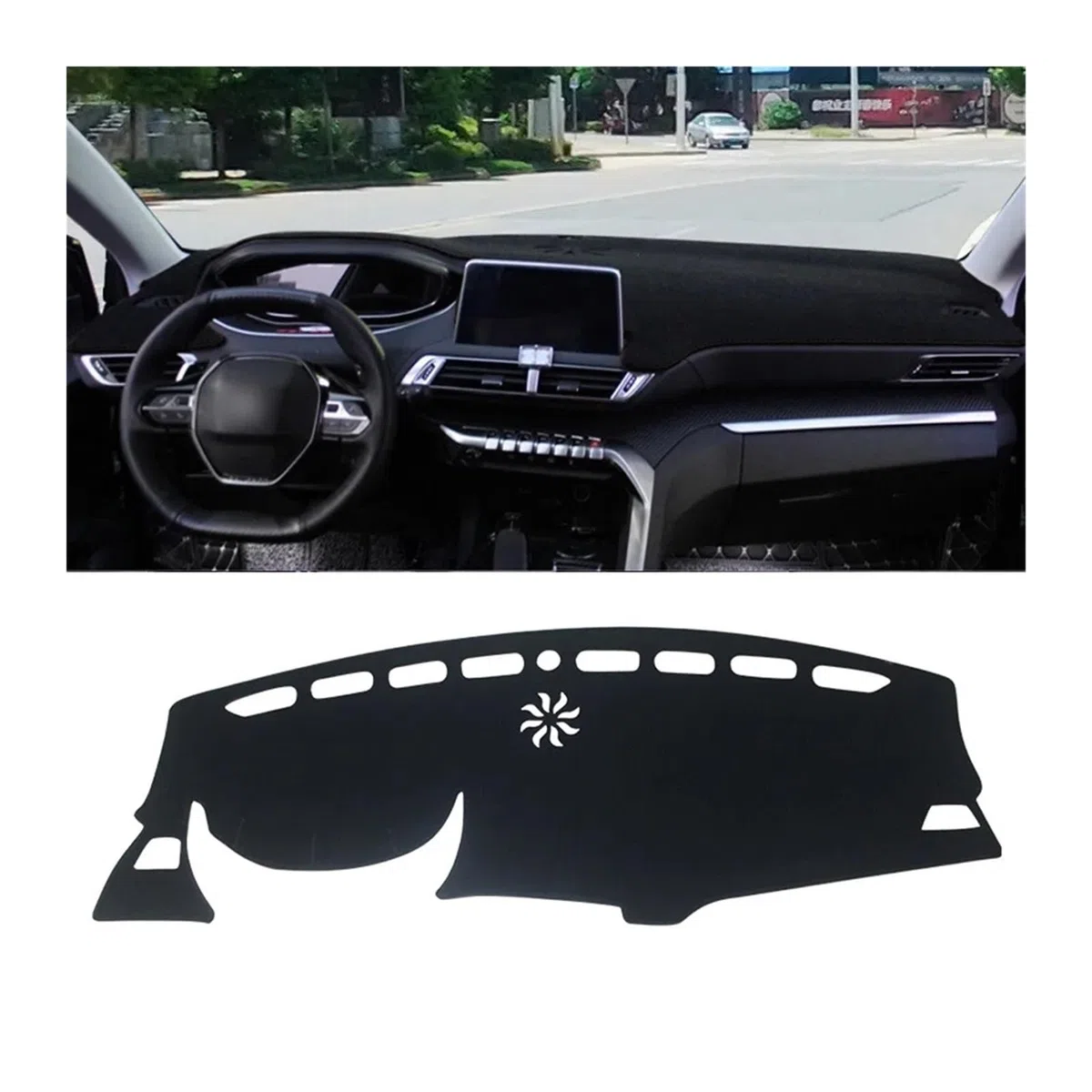 Cubierta salpicadero Coche para Peugeot 3008 5008 GT Hybrid 2016 2017 2018 2019 2020 2021 2022 2023 Alfombrilla Salpicadero Coche, Parasol, Accesorios Fundas Salpicadero(LHD Black Side)