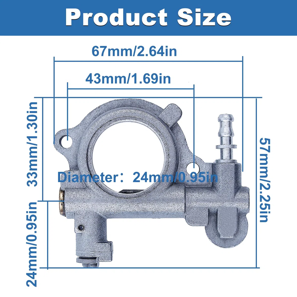 Bomba de Aceite para STIHL 024 AV MS 260 MS 240 Serie Motosierra, AUMEL Bomba Aceite con Engranaje de Tornillo Kit de Repuestos, Reemplaza 1121 007 1043