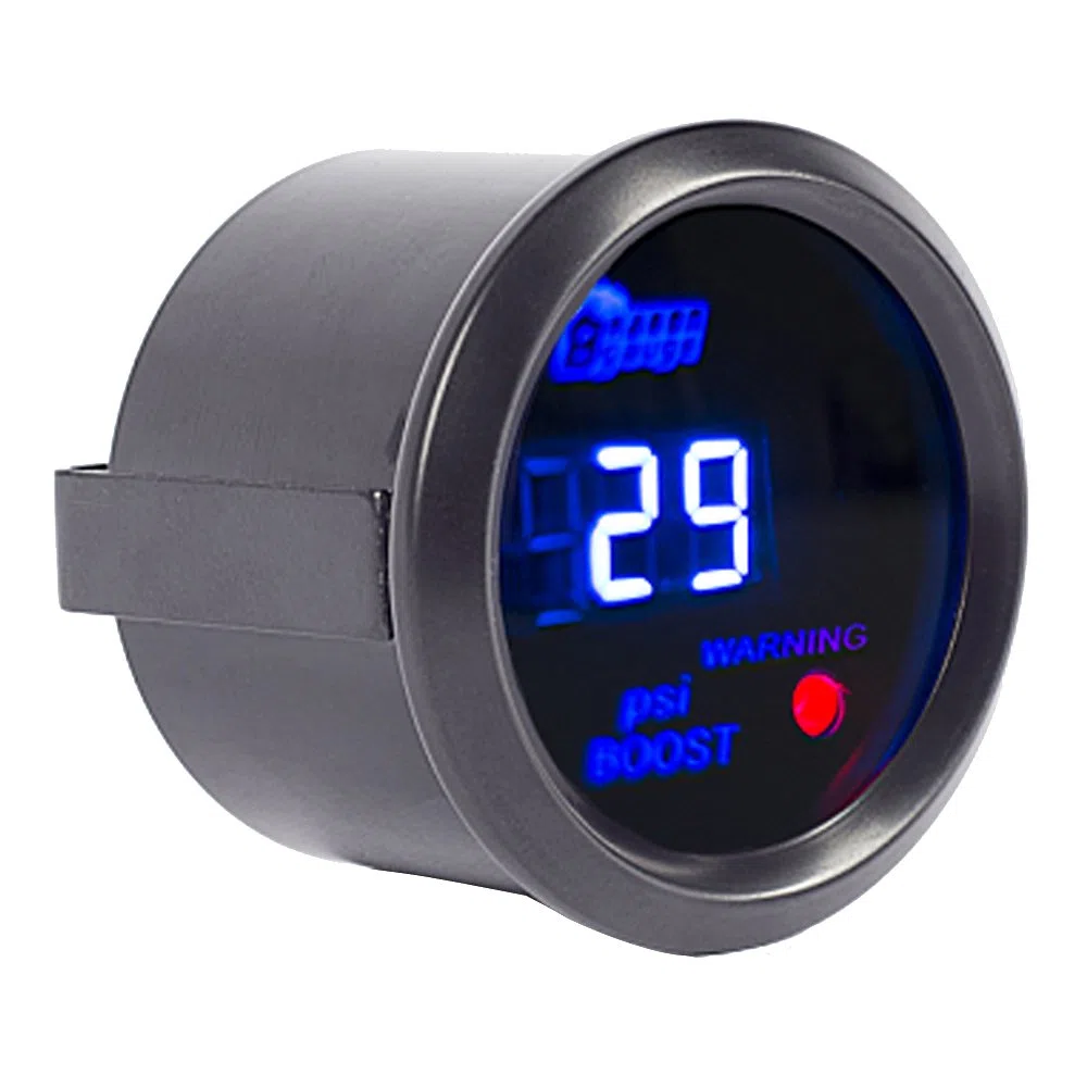 Universal Indicador de Impulso Turbo 2" 52mm Medidor Digital de Coche Luz LED Azul PSI Turbo Boost Calibre Turboalimentado Eléctrico Motor Equipo Instrumentos