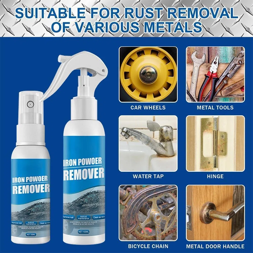 Removedor de Oxido, Quita Oxido Metal, Eliminador de Oxido, Iron Power Remover, Ouhoe Rust Remover, Para Óxido de Herramientas, Metales, Piezas de (3 piezas-30 ml)