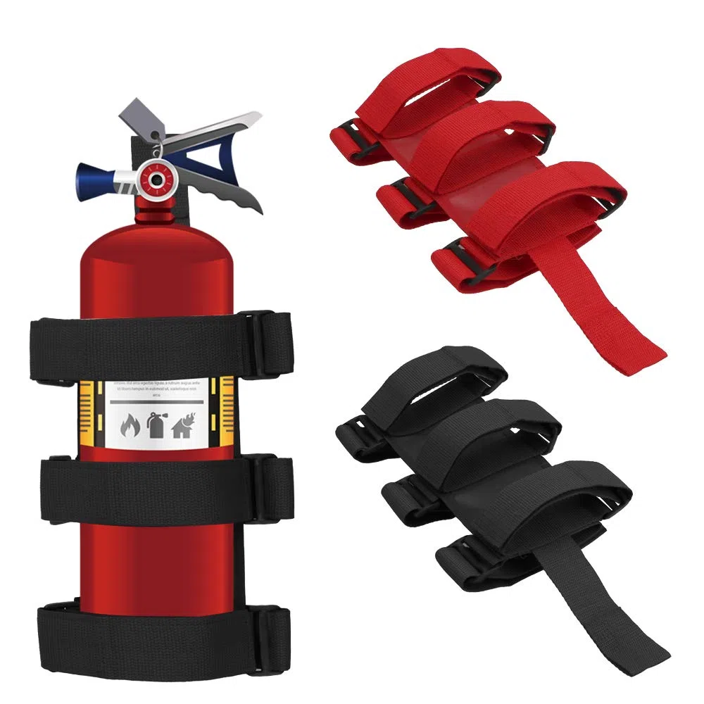 Correa de montaje para extintor de coche, ajustable, soporte de extintor, para Jeep Wrangler TJ JK JL 97-18 (negro)