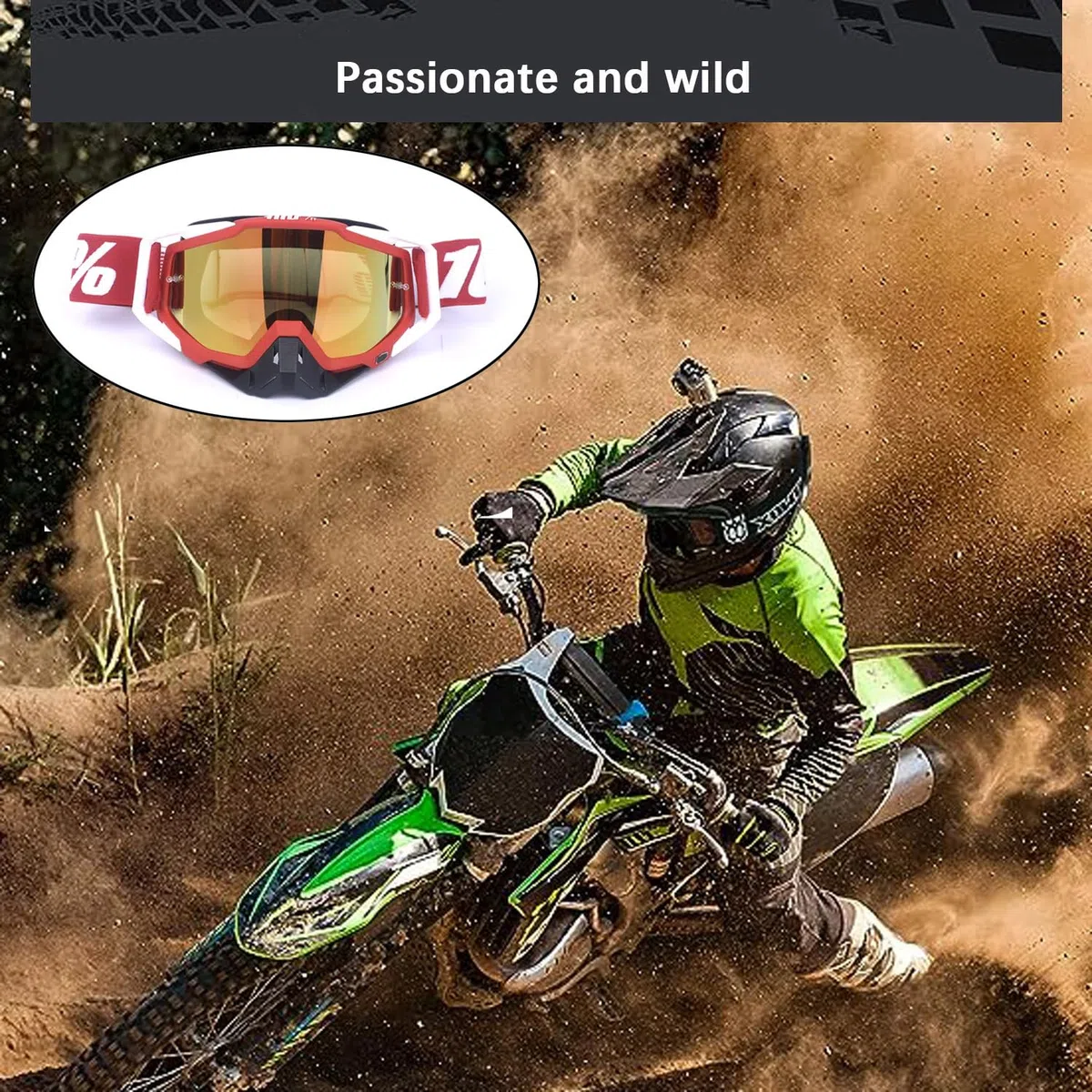 Gafas Moto Polvo, Gafas Snowboard Espejo, Adecuado Para Motocicletas, Carreras Todoterreno, Motocicletas Todoterreno, Bicicletas De Montaña