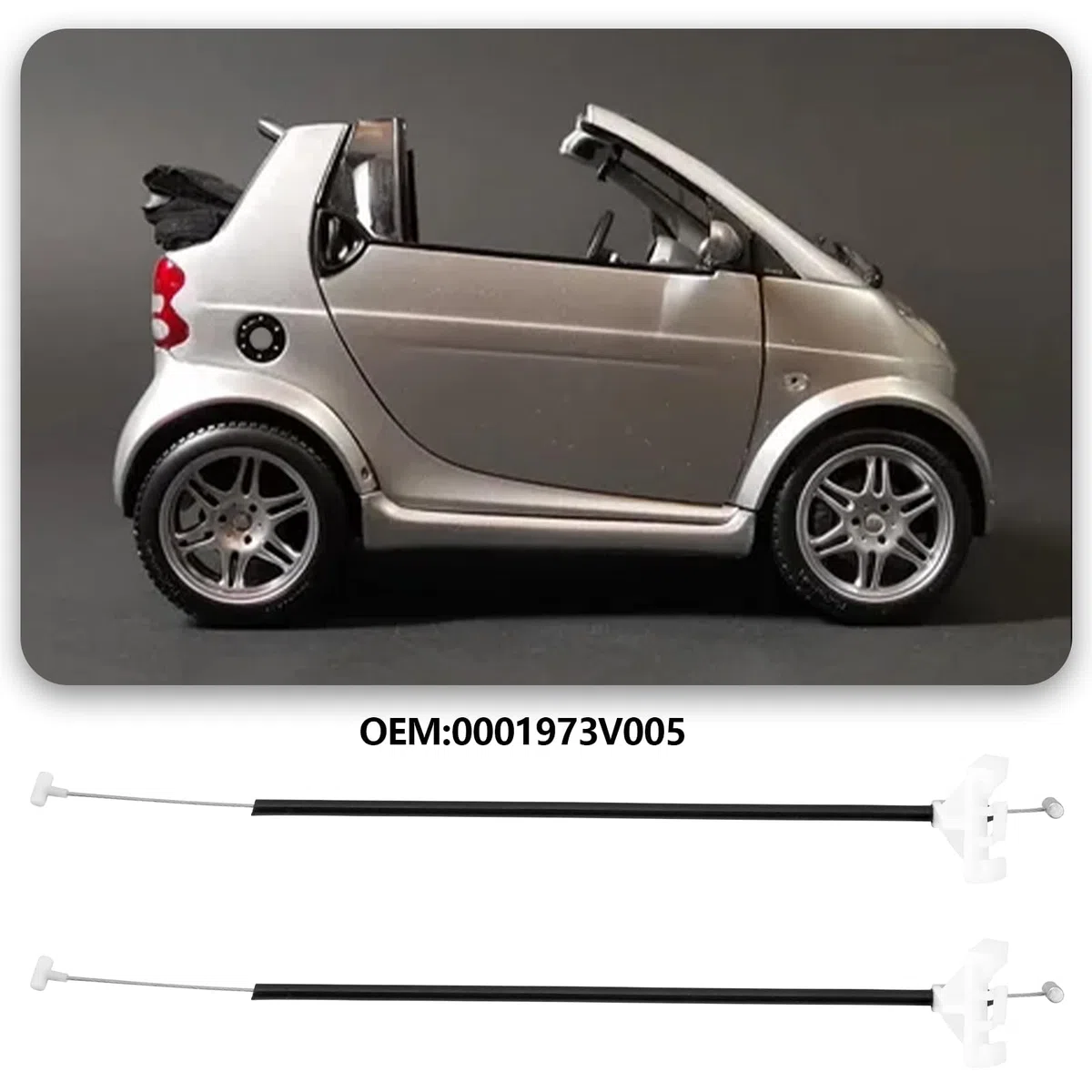 EMSea 2 piezas de repuesto para manija de puerta exterior de coche, 0001973V005, compatible con Smart 450 Fortwo Coupe 450 1998-2007