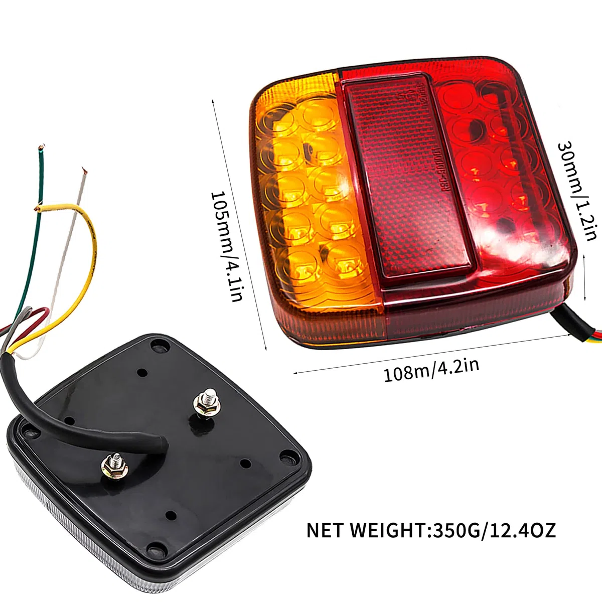 Piloto trasero de la caravana, Lemonbest 12V Piloto LED 26 Luces Piloto, Camión, Remolque, Van (Pack of 2X)