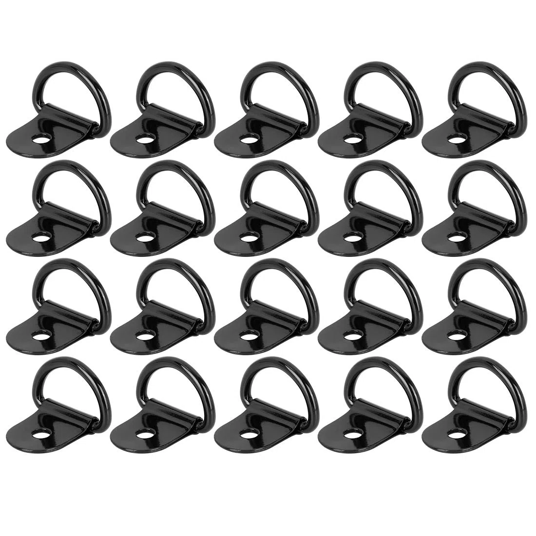 X AUTOHAUX 20 Piezas Anillos de Amarre en D Forma de Acero Inoxidable Amarre Anclaje Amarre círculos para Coche Camión Remolque Autocaravana Negro
