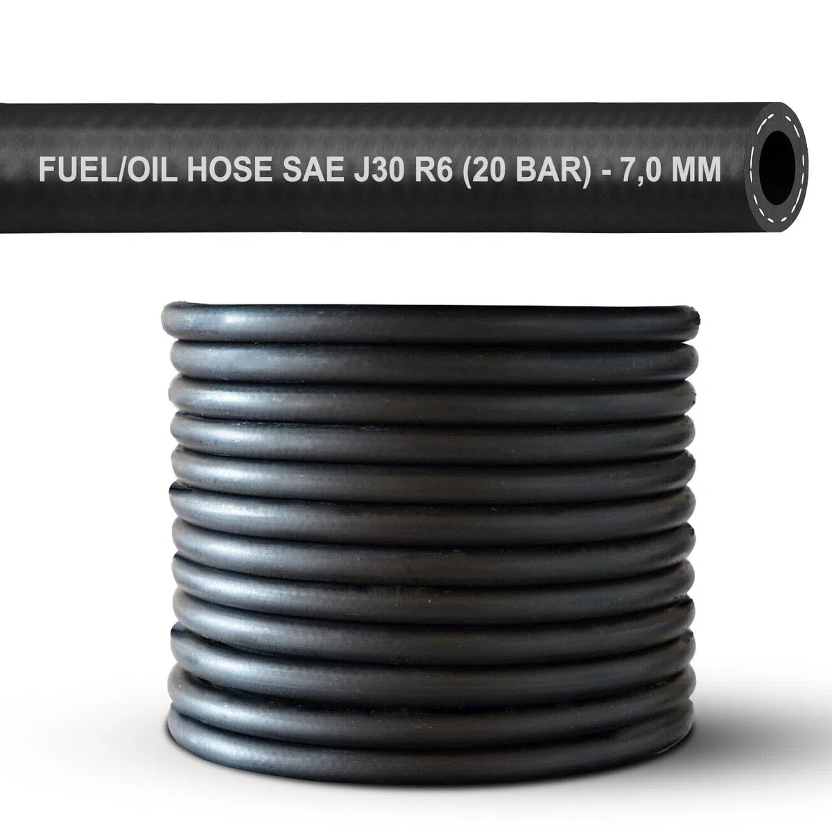 (7 mm) 2 metros manguera de gasolina manguera de aceite manguera de combustible manguera de diésel línea de combustible para gasolina combustible diésel (SAE J30 R6) (diámetro interior: 7,0 mm