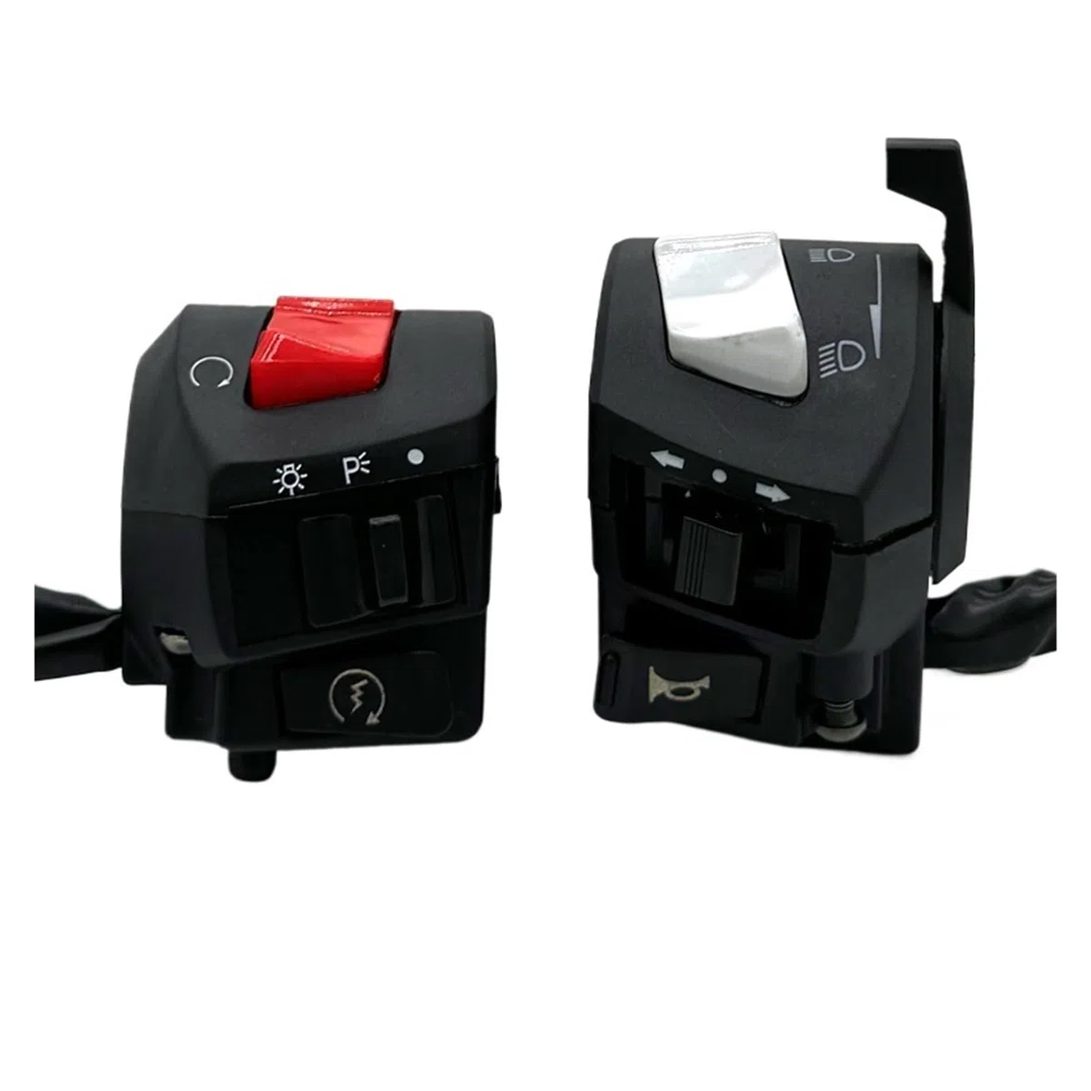 Interruptor Manillar Interruptores De Barra De Manillar De Motocicleta De 22mm Y 7/8 ", Bocina De Luz Antiniebla, Señal De Giro, Arranque Eléctrico para GN125 HJ125 DM125(Black)
