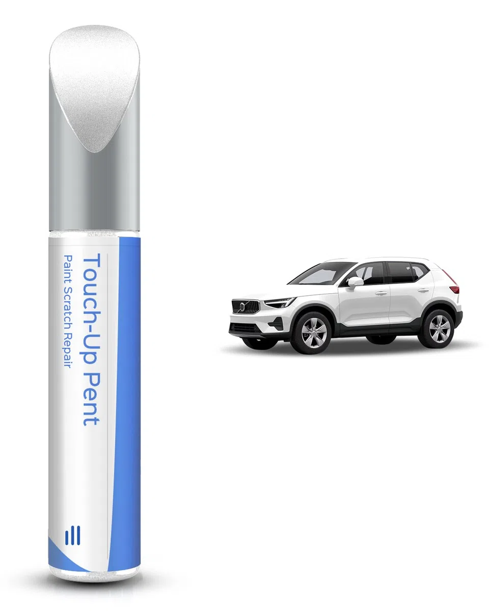 Lápiz de retoque 614 Ice White Metallic Compatible con Volvo XC40 Coincidencia exacta para desconchones y arañazos