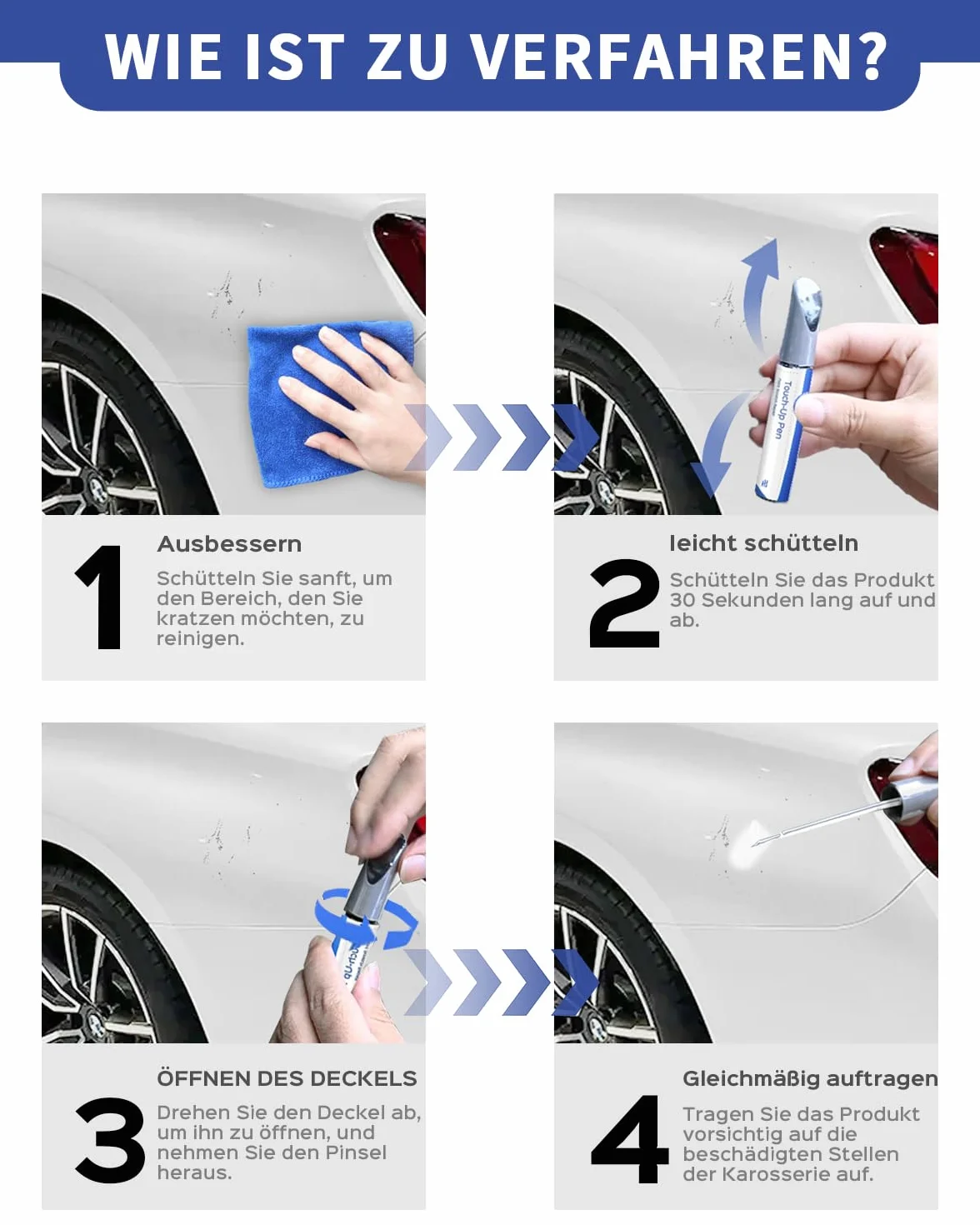 Pintura de retoque para BMW Serie 3 / 5 Series / X2 / X3 2018 / X4 / X5 2018 – Coincidencia exacta – Reparación de arañazos y desconchados – Negro zafiro metálico (475)