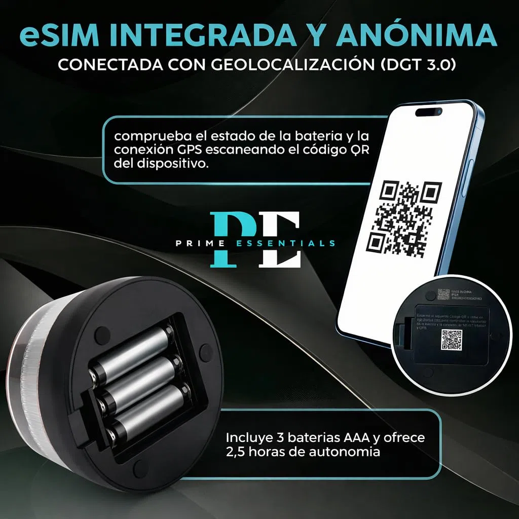 Baliza V16 homologada dgt con geolocalizador I Luz de emergencia V16 Homologado DGT 3.0 con geolocalización I Exigible a partir de 2026 I Kit de Emergencia Completo Para coche y moto