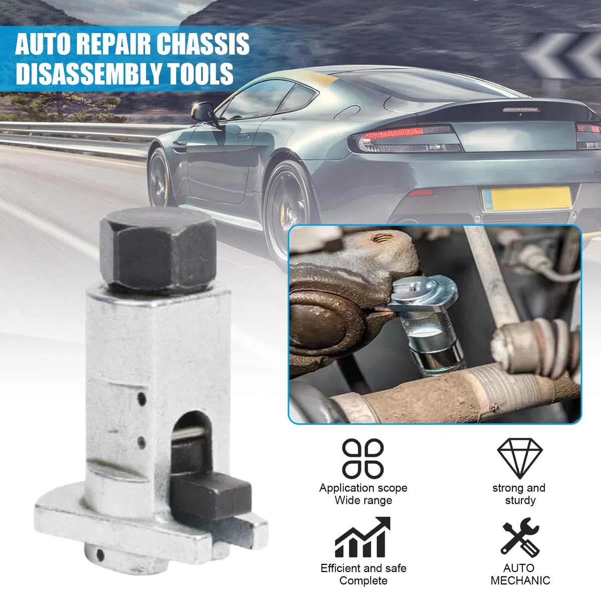 VOBOR 4 Piezas Amortiguadores Auto Kit, Herramienta de Extracción de Amortiguadores Hidráulicos, Herramienta de Extracción de Chasis de Coche Universal para Mantenimiento Y ReparacióN de AutomóViles