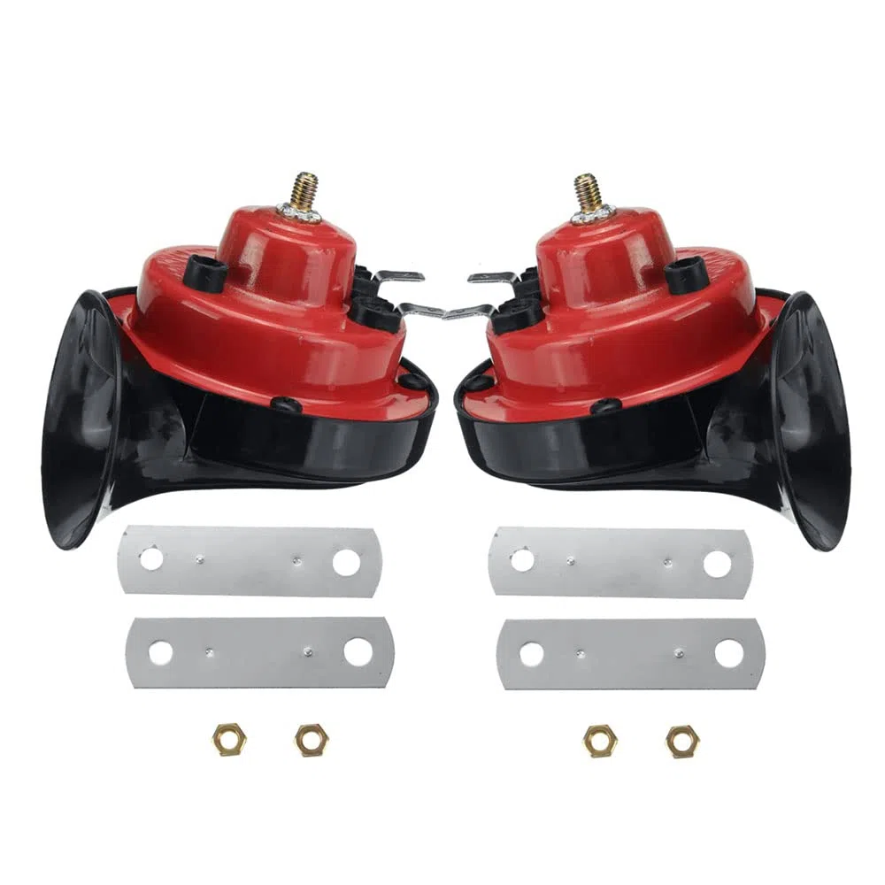 WANGCL 2 bocinas de coche de doble tono, bocina de tren súper fuerte, bocinas de aire de 12 V, bocina doble impermeable con sonido furioso, bocina de caracol eléctrica