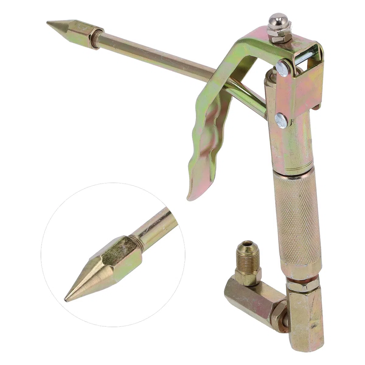 Pistola de Engrase, Empuñadura de Pistola Neumática de Alta Presión Pistola de Engrase Engrasador de Mano Rotación de 360 ​​Grados Herramienta de Acoplador de Reabastecimiento Accesorios de Engrase