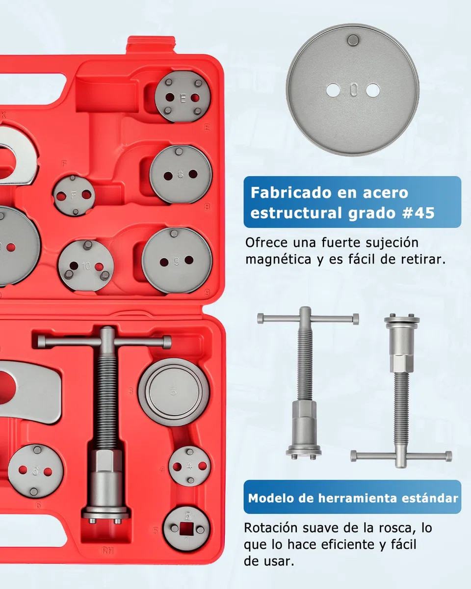 DAYUAN Reposicionador de pistones de Freno 27 Piezas para reposicionar el pistón de Freno al Cambiar los Discos, Las Zapatas o Las Pastillas de Freno, Set de Herramientas para vehículos