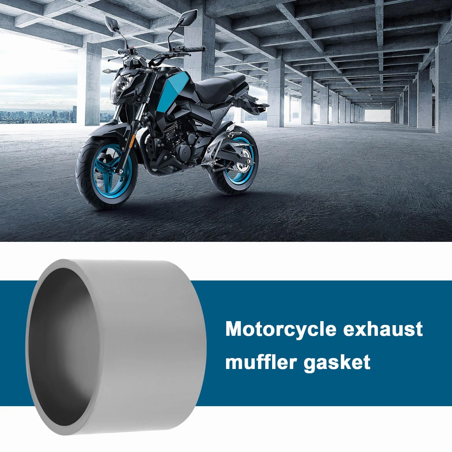 2 Juntas para Tubo de Escape de Motocicleta Silenciador para Tubo de Escape con Diámetro Interior de 45 Mm 50x45x33 Mm Color Gris