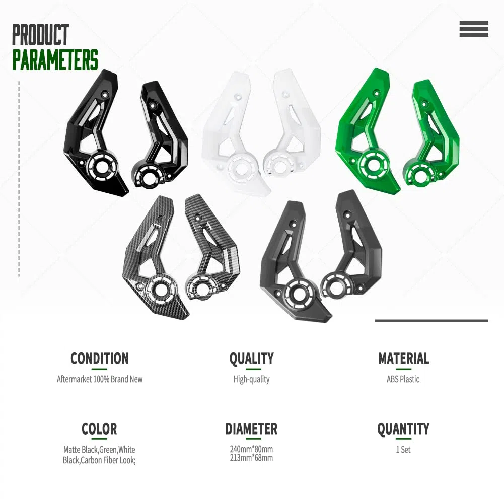 Cubierta lateral para marco de motor izquierdo y derecho para motocicletac Cubierta de carenado de carrocería compatible con Ka-wa-sa-ki Z650/Ninja650 Z 650/Ninja 650 2017-2024 (Verde)