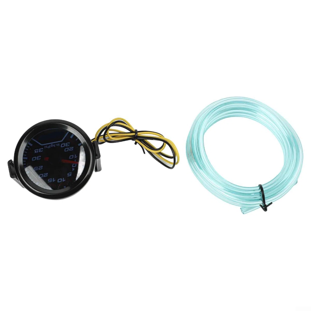 Medidor de presión de impulso, medidor de impulso turbo, 52 mm ABS negro Turbo Boost Gauge con pantalla LED azul para tablero de instrumentos de modificación de coche de 12 V