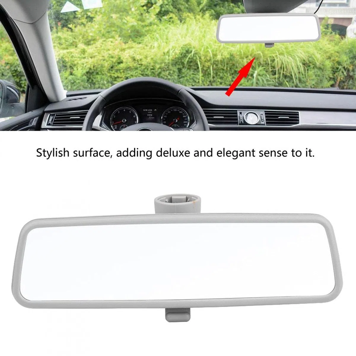 Espejo retrovisor interior, espejo retrovisor antideslumbrante, espejo retrovisor interior interior del coche para Passat B5 Jetta Golf MK4 99-05 3B0857511G(gris)