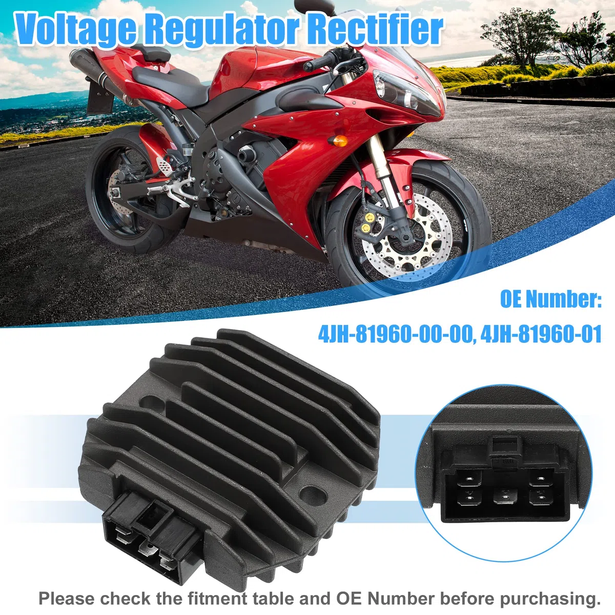 A ABSOPRO 4JH-81960-00-00 4JH-81960-01 Moto Voltaje Regulador Rectificador