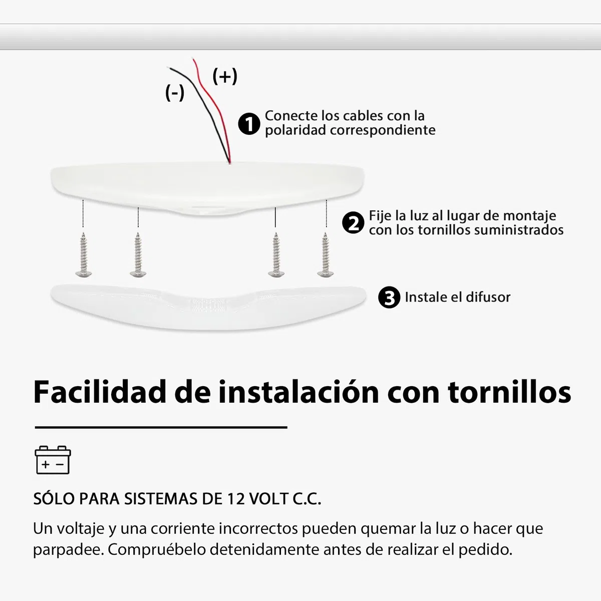 Dream Lighting Luz LED 12v Camper Caravana Autocaravana Barco Plafond LED con Interruptor Luz Interior Ovalada 15X9 CM 12V CC 4,2W 370LM IP44 Luz Cálido 3500K