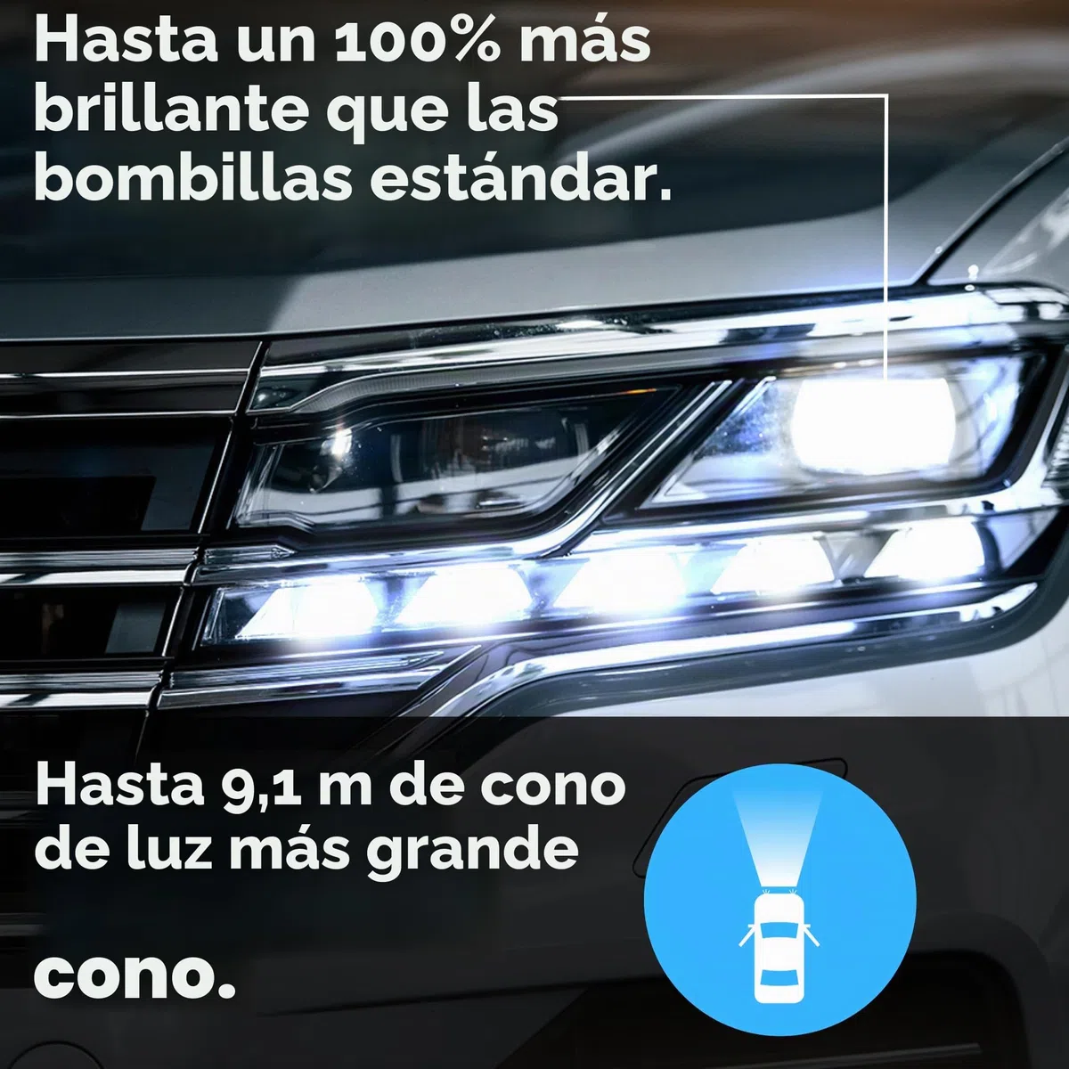 Juego de 2 bombillas H7 de xenón de Diamond Vision, 12 V, 55 W, luz muy blanca de 8500 K, muy duraderas, con certificación E, adaptación 100%, luz de cruce, luz de ráfagas, PX26D
