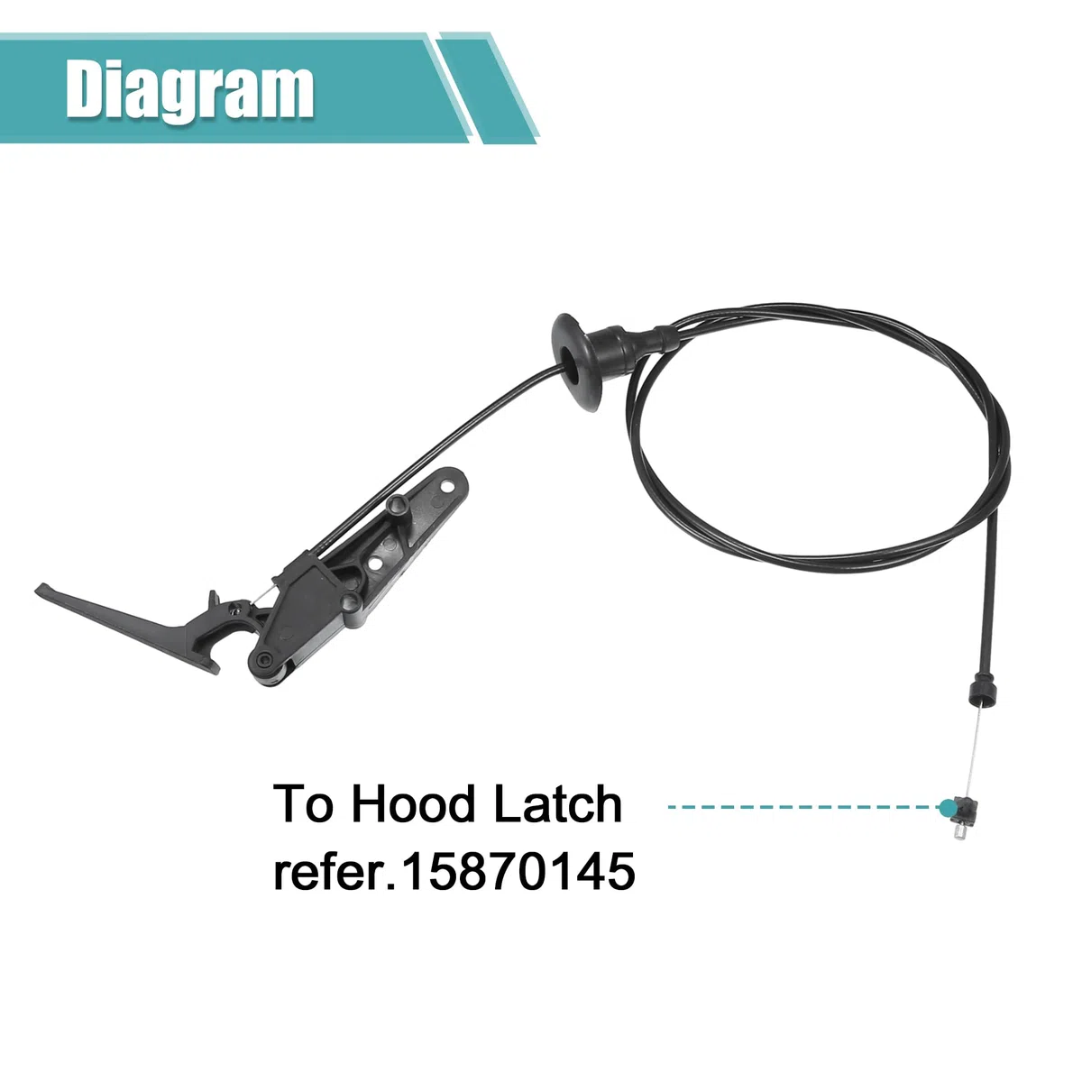 Motoforti Cable De Liberación Del Capó Para Citroen Berlingo 08-20 1 Pc | 1 Pieza, Negro, Plástico, Metal, Caucho, Longitud 179cm, Número OE 7937Q8, Para Peugeot Partner Tepee 2008-2020