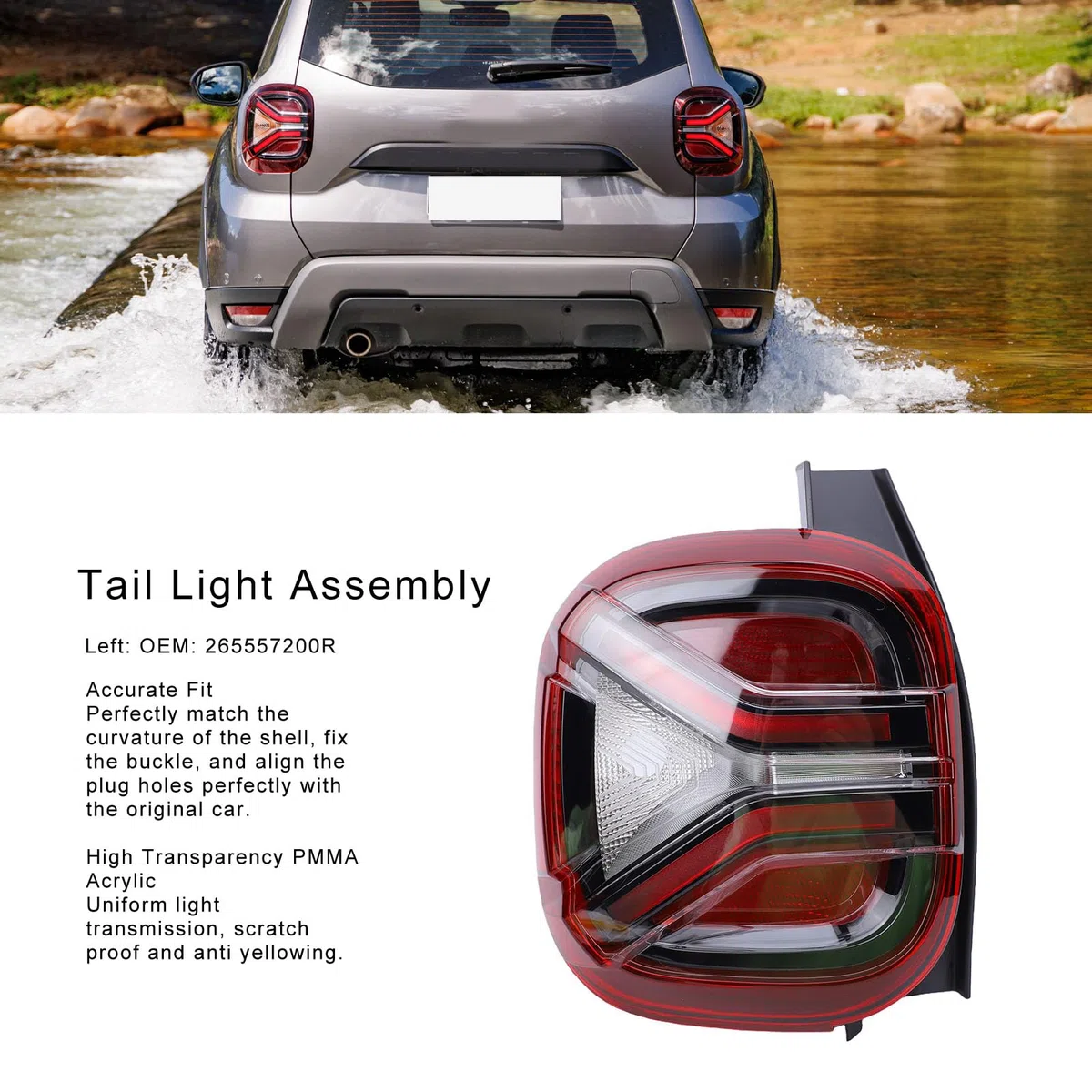 Sxhlseller Adecuado para Duster MK2 2021-2024 Luz Trasera Conjunto (Left
