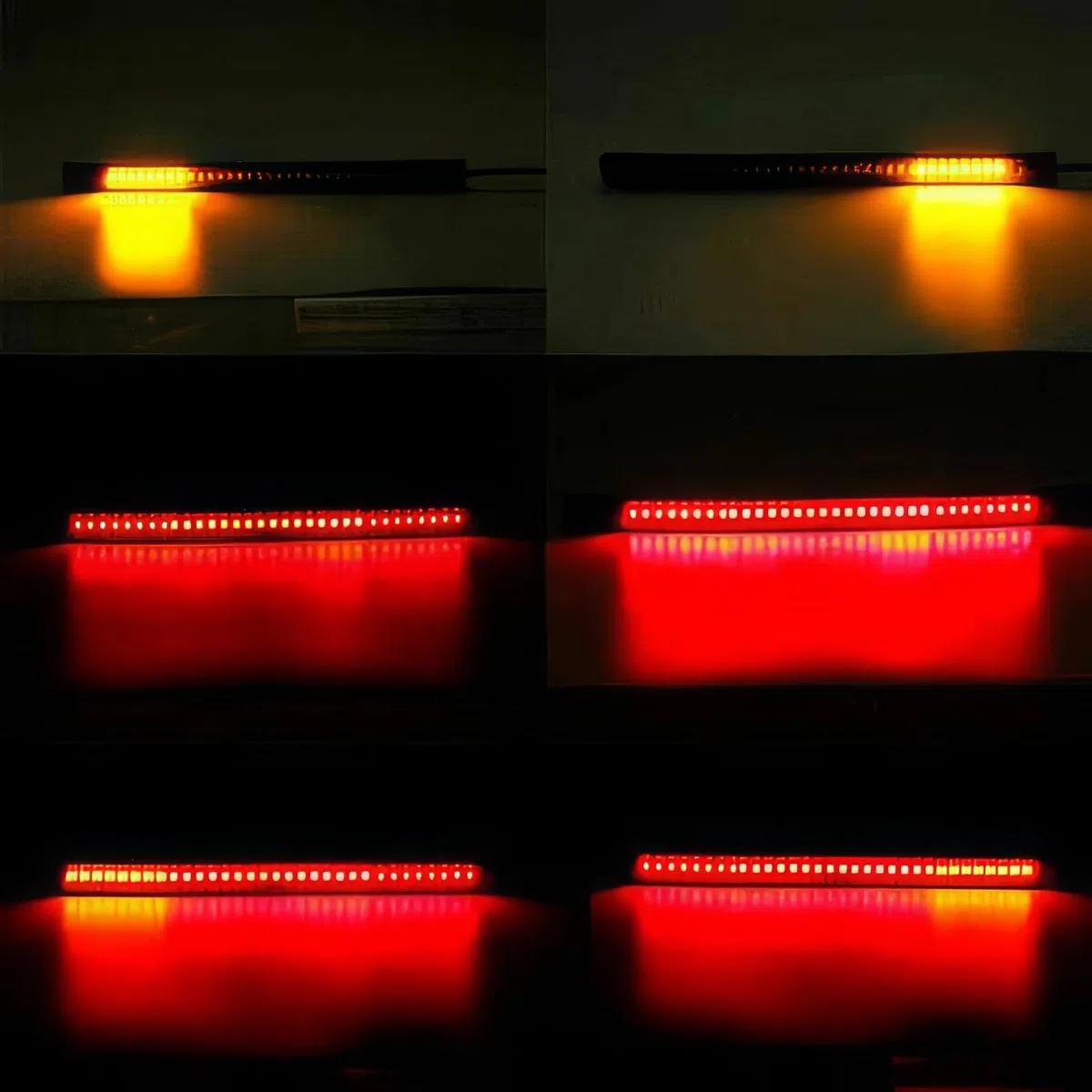 2x Luces de Freno Trasera Flexible de 48 LED, Tira de Luz para Motocicleta, Luz de Señal de Giro