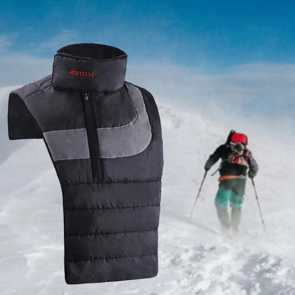 Lambo Calentador de cuello para hombro de motocicleta, calentador de cuello a prueba de viento, bufanda para el pecho, hombro y cuello, protección térmica impermeable para el cuello, calentado para