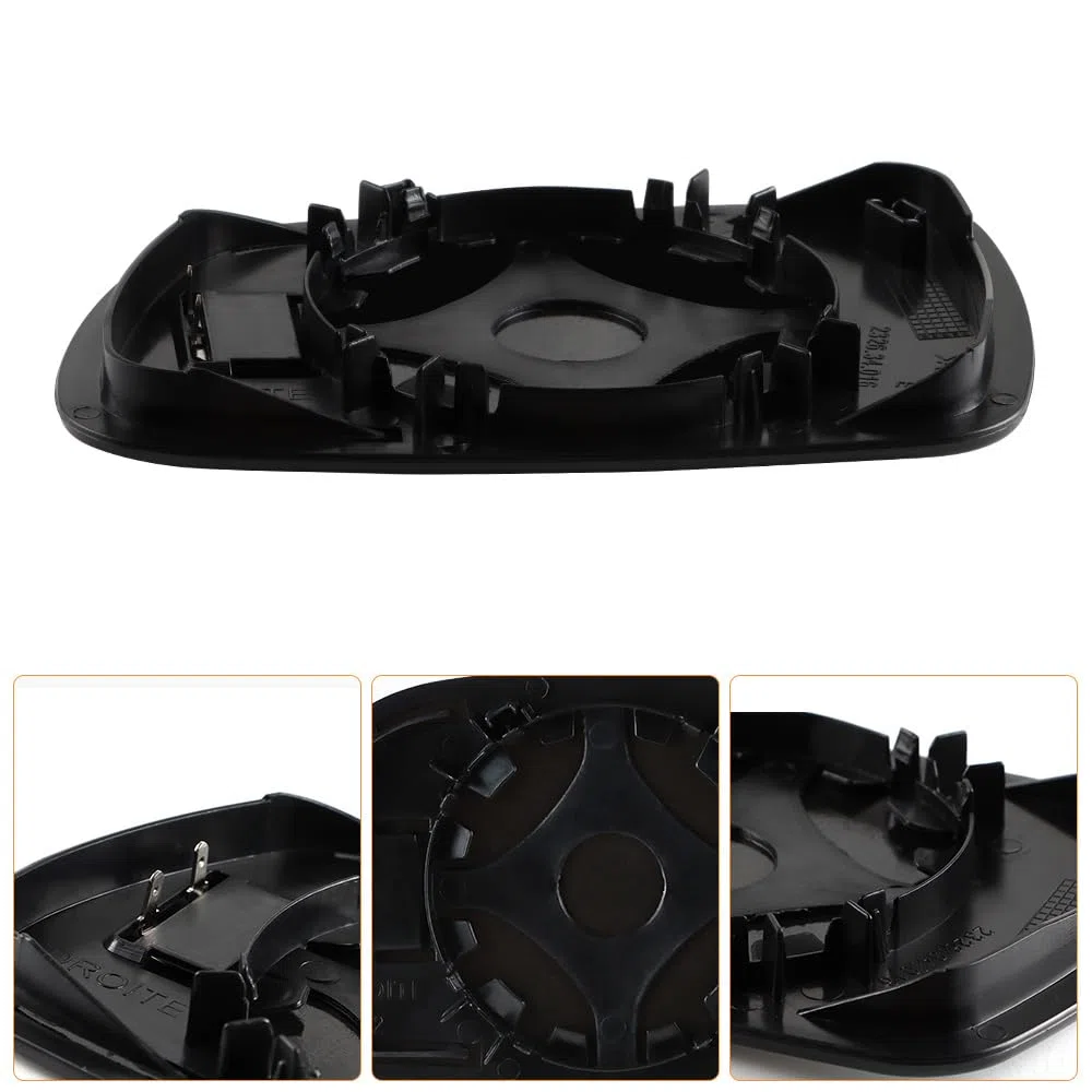 SENZEAL Cristal del Espejo Derecho Lado del Pasajero Calefactado con Placa de Soporte para Peugeot 307 2001-2008 407 2004-2009 (Derecho)