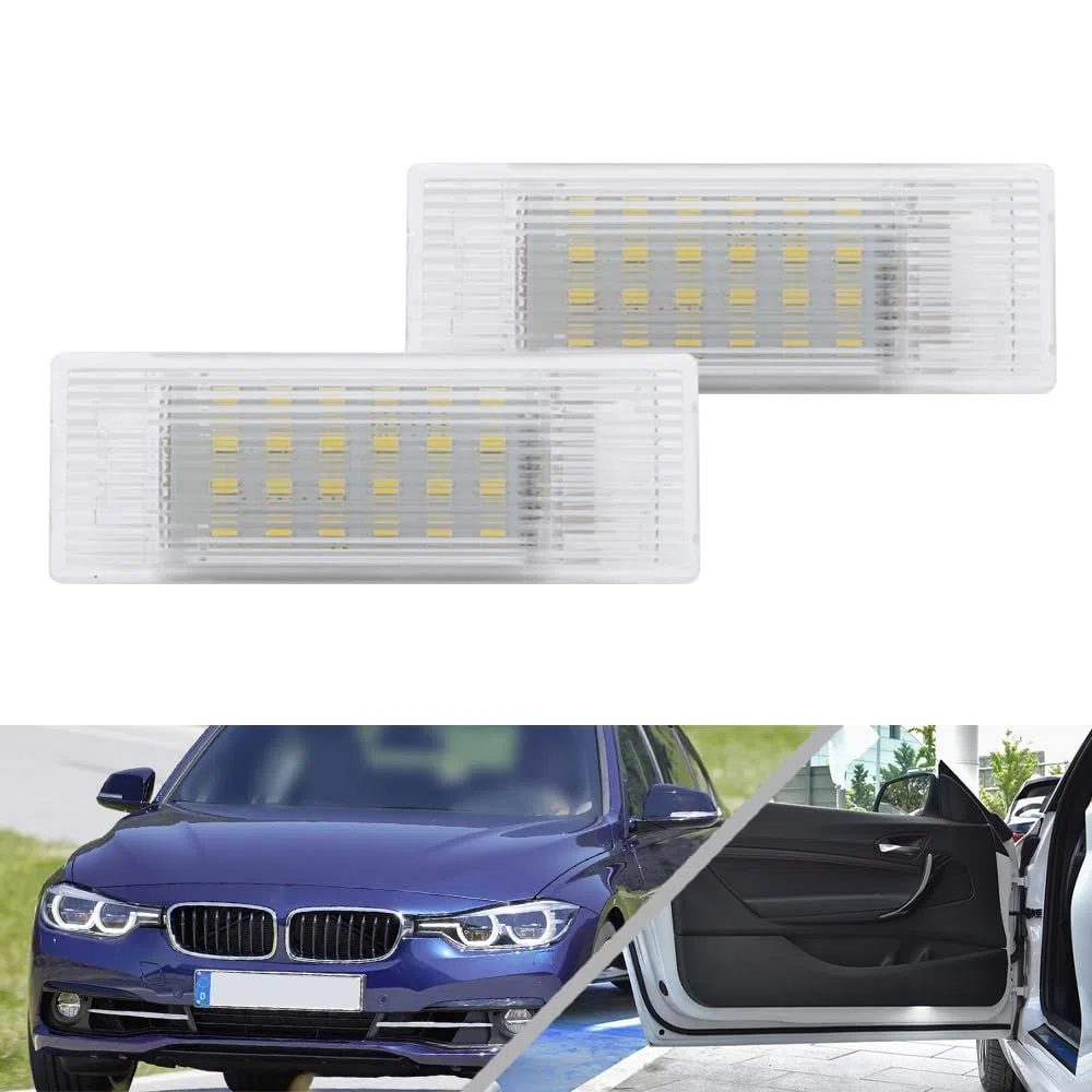 2 luces LED blancas de cortesía para puerta B.M.W F20 F21 F22 F23 F30 F31 F32 F33 F34 F36 F45 F46 lámpara de advertencia debajo de la puerta lámpara de entrada