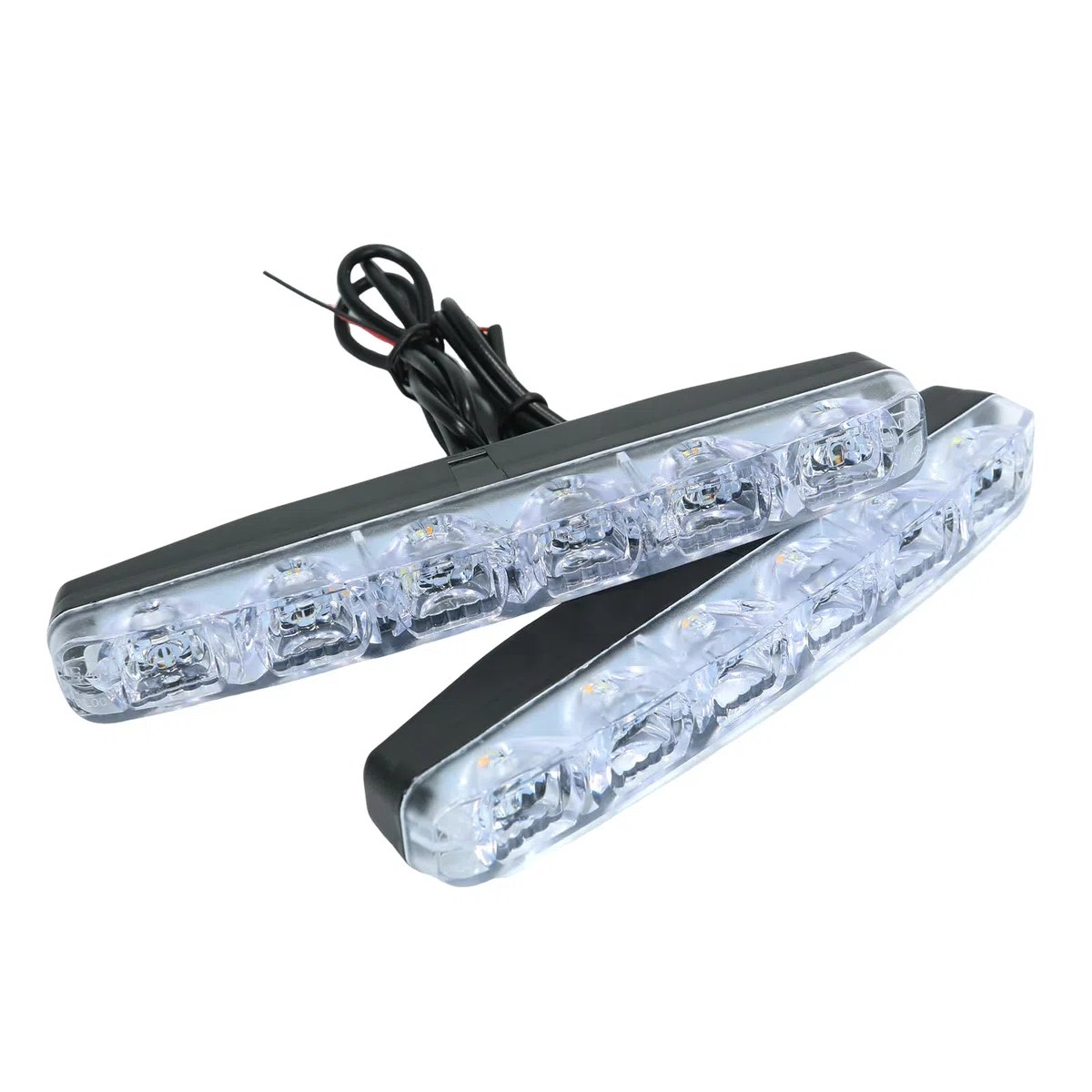 2 piezas de luces de circulación diurna para coche DRL 6 LED Señal de giro secuencial Luz de día blanca y amarilla