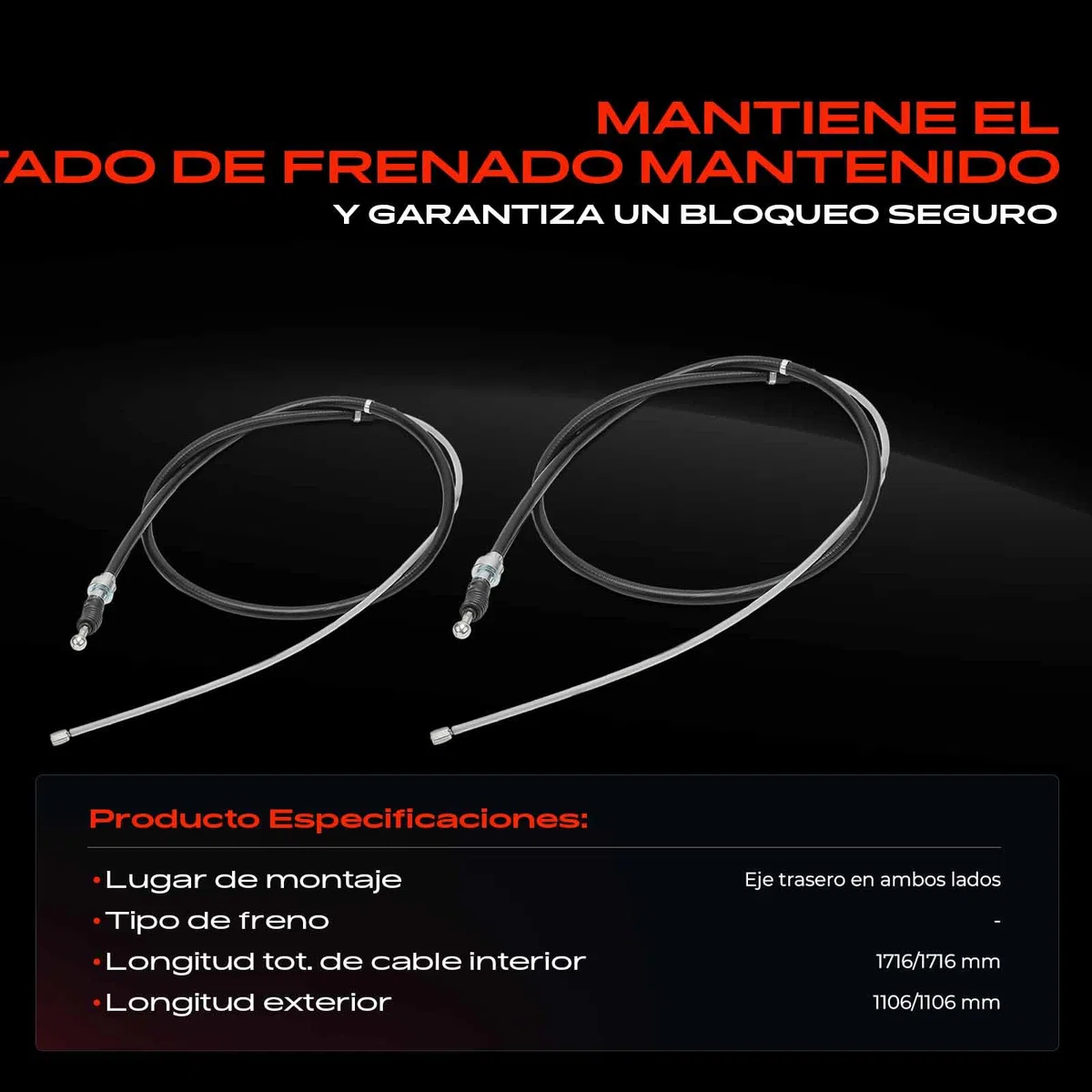 Frankberg 2x Cable del freno de mano Compatible con Golf IV 1J1 A3 8L1 Golf IV Variante 1J5 O.c.t.a.v.i.a I Combi 1U5 B.o.r.a 1J2 Replace# 1J0609721AT