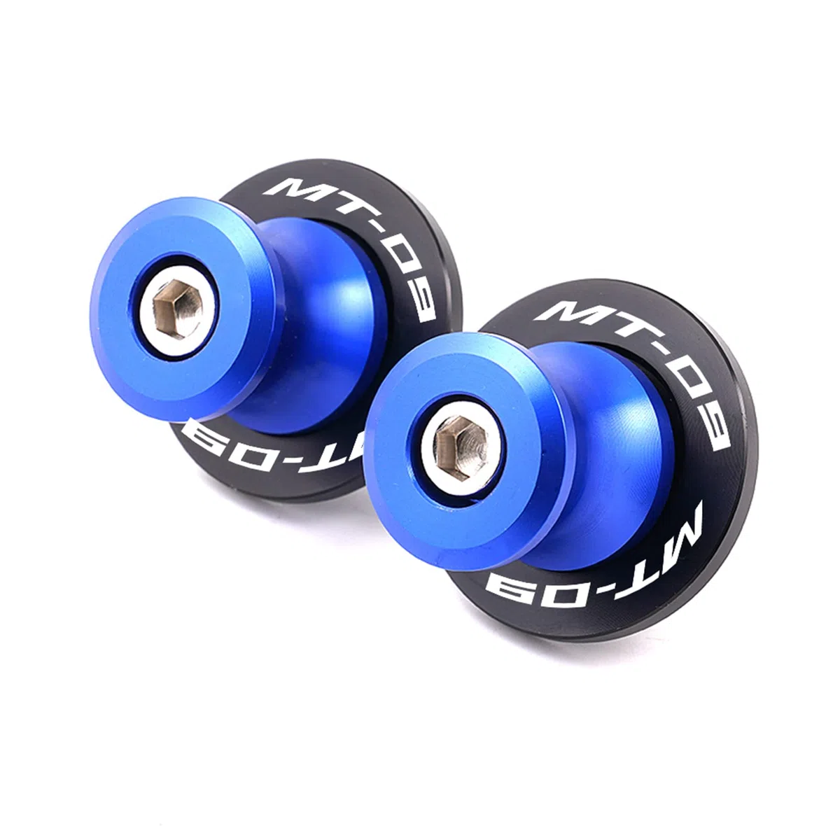 Mowok M6 trinquetes moto accesorios para MT 09 MT09 TRACER FZ09 2014-2022 2023 2024 2025 MT-09 SP 6 mm trinquetes basculante trasero para caballete elevamoto (azul)