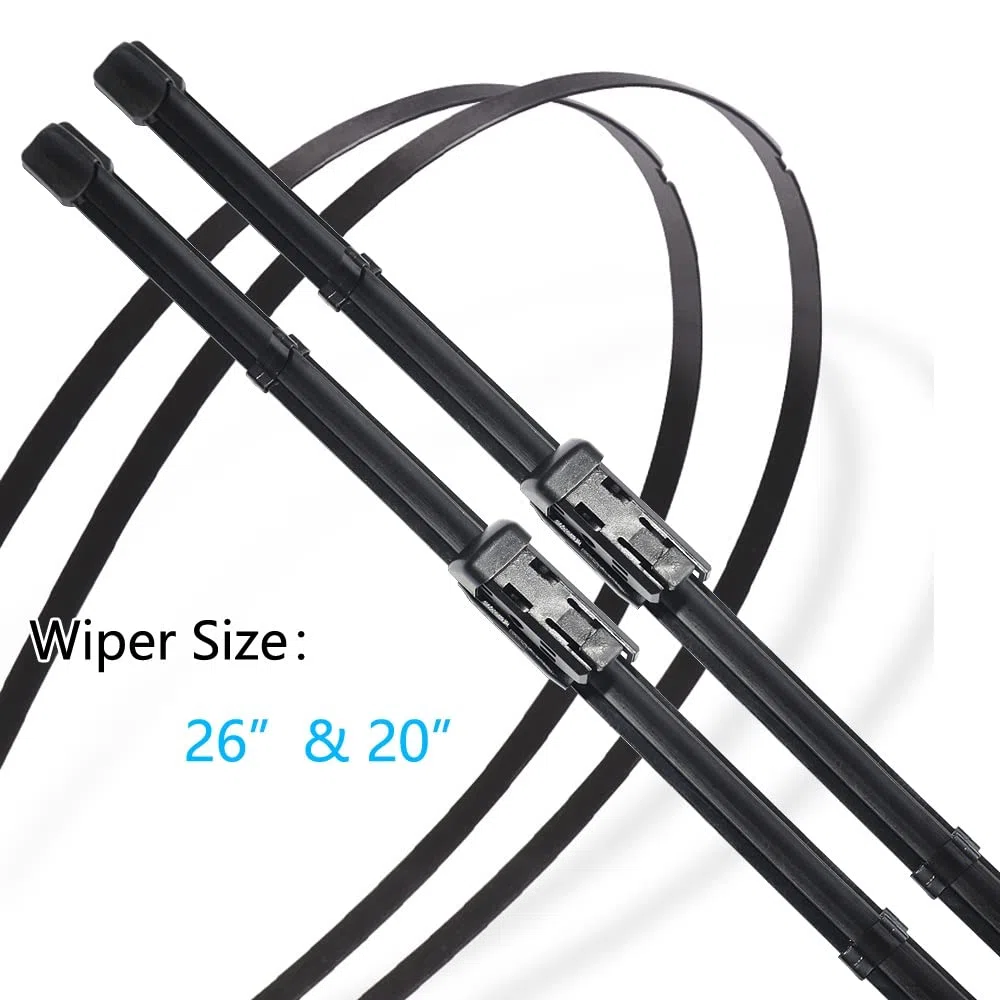26"+20" Escobillas de limpiaparabrisas, para VW, para T-Roc 2017 2018 2019 2020 Escobillas de limpiaparabrisas de Ventana Delantera de automóvil